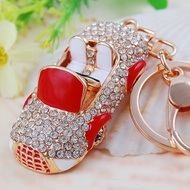 Convertible Car Keychain Female Cute Rhinestone Bag Pendant Metal Key Chain Ring Creative Gift eyd11