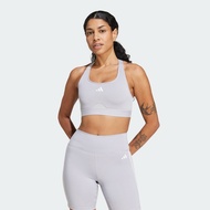 adidas เทรนนิง & Gym & Training สปอร์ตบราซัพพอร์ตระดับปานกลาง Powerreact ผู้หญิง สีเทา IY7711