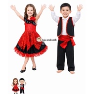 BAJUANAKUNIK COSTUME DRESS Salsa SPANISH COUNTRY COSTUME/ GIRLS' DRESS/