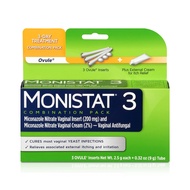 Monistat 3 Day Yeast Infection Treatment for Women, 3 Miconazole Ovule Inserts & External Monistat A