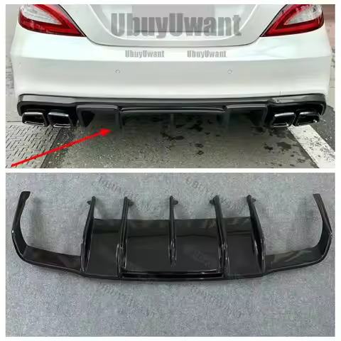 For Benz CLS Class W218 CLS350 CLS400 2011~2014 Gloss Black Carbon Fiber Rear Bumper Car Parts Body