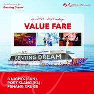 [Resorts World Cruises] [Value Fare] 3 Nights Port Klang [KL] - Penang Cruise (Sun) onboard Genting Dream (Apr 2024)