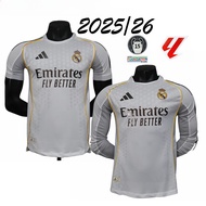 Player version 2025/26 Real Madrid home fan uniform short sleeved football version customized name a