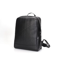[Genuine leather] Genuine cowhide men's backpack; High quality men's leather backpack BP413 (Black w