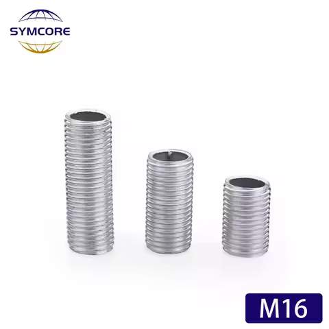 2PCS M16 Hollow External Tooth Tube Screw Tube Full Tooth Straight Tube Straight Rod Threaded Rod Li