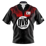 DV8 DS Bowling Jersey - Design 1547-DV8 3D Zip Collar Bowling Shirt DIY Name
