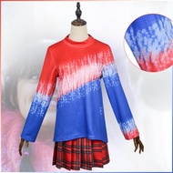 Gradient Sweater & Skirt Set - Addams Family Halloween Cosplay