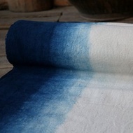 倚山人|傳統古法藍染純植物自然草木染手織土布漸變窗簾屏風棉布