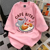SUKISILK Coffee Snack Plate Graphic Print T‐Shirt Casual Loose Aesthetic Unisex Tee w692