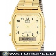 Casio AQ-230GA-9B AQ-230GA-9 Analog Digital Alarm Gold Tone Men's Watch
