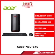 ACER-N50-640-INTELCOREI7-12700F,8GBR4,512GBSSD,GTX16604GV,W1164,3YRS,WKB+MSE