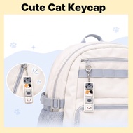 Cute Cat Keyboard Keycap Keychain 4 Keys 9 Keys Mechanical Keyboard Style Bag Charm Keyring