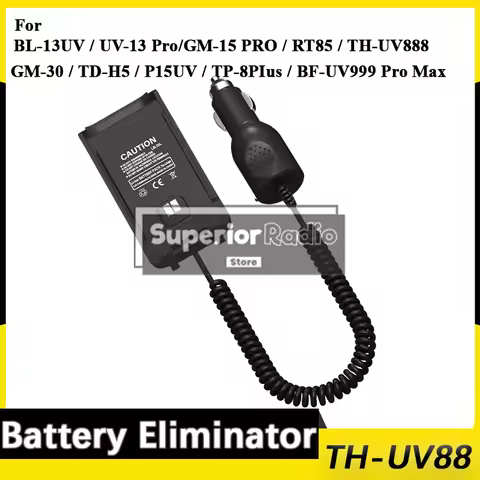 TYT TH-UV88 Battery Eliminator Baofeng UV-13 Pro Car Charger DC 12V for RT85 P15UV TP-8PIus GM-15 PR