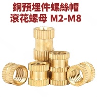 [Copper Pre-Buried Parts Screw Cap Knurled Nut M2-M8] Through Hole Injection Molding Copper Flower F