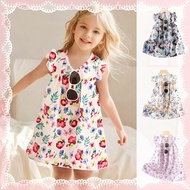 Baby Girls Dress Floral Dresses Flower Dress Puff Sleeve Daster Princess Dress Kidswear 2 3 4 Year