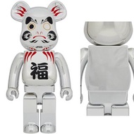 巜 MEDICOM TOY BE@RBRICK 達磨 達摩 銀色 福 1000% 》