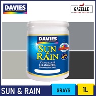 Davies Sun &amp; Rain Acrylic Elastomeric Paint - Grays 1L