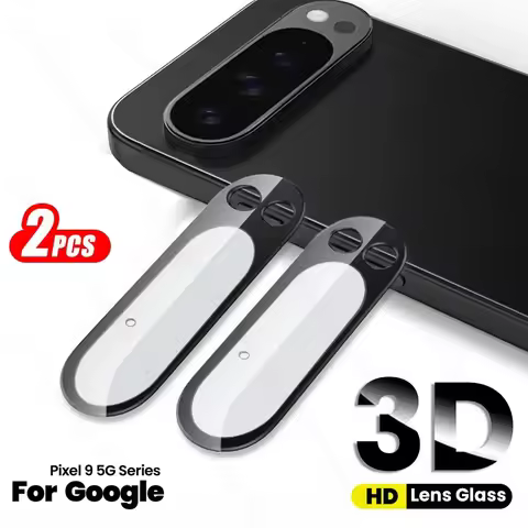 For Google Pixel 9 10 Pro XL 5G Case 2Pcs Black 3D Glass Camera Protector on Pixle 9a 10a 9Pro 10Pro