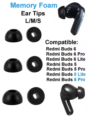 Memory Foam Ear Tips For Xiaomi Redmi Buds 8 8Pro 6 6Pro 5 5Pro 4 4Pro Eartips Ear Pads Earphone Acc