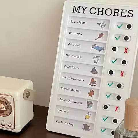 Self Discipline Check-in Tool Replaceable Plastic Plan Checklist Fo Adults Children Summer Task Plan