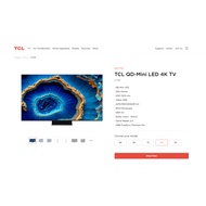 TCL 65inch C755 65C755 QD-Mini LED 4K TV 144Hz VRR,  Dolby Vision & Atmos