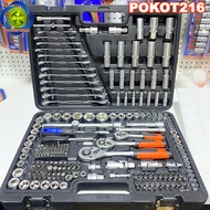 Bộ dụng cụ 216 chi tiết POKOT sữa chữa bảo trì ô tô - xe máy - cơ khí - xây dựng