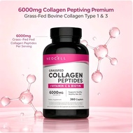 NeoCell Grassfed Collagen Peptides 6000mg | Vitamin C & Biotin | Hair Skin Nails Support | 360 Caple