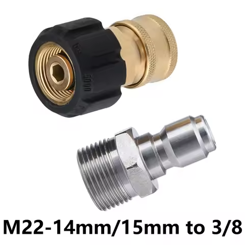 Tool Pressure Washer Adapter Set M22 to 3/8 Quick Connect for Pressure Washer Hose M22 14mm/15mm to 