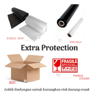 ADD ON ONLY EXTRA PROTECTION BUBBLE WRAP STRETCH FILM FRAGILE STICKER