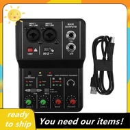 Q-12 Sound Card Audio Mixer Sound Board Console Desk System Interface 4 Channel 48V Power Stereo Com