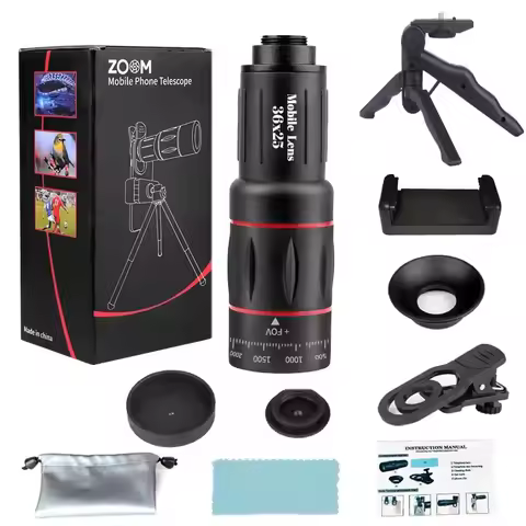 18X/36X/64X Telescope Zoom Lens Mobile Phone Camera Lens Clip-On Universal Smartphone Camera Telepho