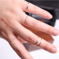 1 set of 5 gold rings / Korean pearl rings / plain gold rings