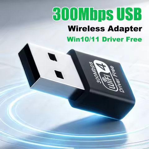 300M WiFi USB Adapter Wireless Network Card 2.4GHz 802.11b/g/n Driver Free Plug and Play for Windows