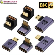 BEBETTFORM HDMI-compatible Converter, LED UHD 8K 60HZ HDTV Adapter, Monitor Projector 90 Degree AF-A