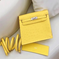 Hermes Kelly danse 9N糖果黃 鴕鳥皮 Y刻 票證齊全