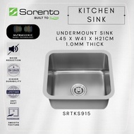 SORENTO Undermount Kitchen Sink 450x410 Stainless Steel 304 Single Bowl Kitchen Sink Single Kitchen 