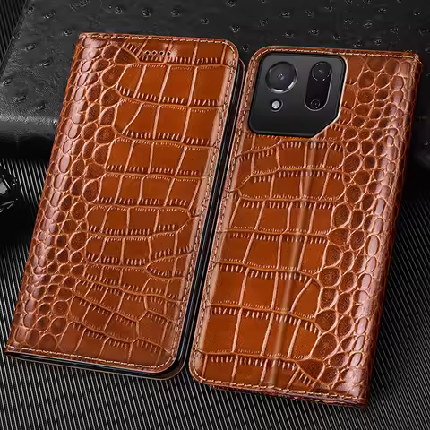 Crocodile Genuine Leather Flip Case For Asus Rog Phone 3 5 5S 6 6D 7 8 Zefone 9 10 11 12 Pro Ultra P