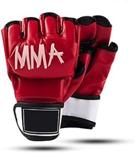 Boxing gloves Boxing Gloves for Men And Women,Ergonomically Designed Half-Finger Boxing Gloves with PU Material Kickboxing/Punching Bag/Fighting/Mitts Gloves,Black (Color : Red)