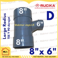 Large Radius Tee 8" x 6" 8 x 6 inch D RUCIKA PVC Tee Y 90 degrees T way TY Branch 90 degrees 8"x6" 8