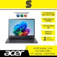ACER Aspire AI 14 A14-52M-75EK Laptop - 14" WUXGA IPS/Intel U7-258V/32GB D5/1TB SSD/Win11 Home