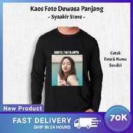 Kaos Dewasa Lengan Panjang Custom Bisa Cetak Foto Nama Sendiri Bulat Kerah Sablon Pria Distro Keren 