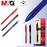 M&G TR3 Plus Semi Gel Ballpen, Red Pen For School Retractable Ball Pen Ergonomic Pen Pocket Clip Wri