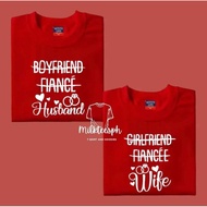 (2pcs) boyfriend fiance husband girlfriend fiance wife couple t-shirt tees unisex cotton