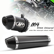 Z0V3 51mm universal carbon fiber exhaust muffler For M4 motorcycles suitable For 300cc 600cc 1000cc 