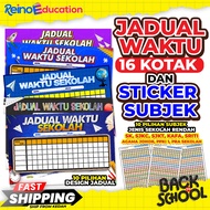 Jadual Waktu Kelas Boleh Guna Semula Jadual Boleh Ubah Jadual 16 Kotak Sticker Subjek 10 Sekolah