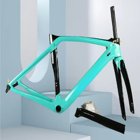 XR4 Carbon Road Frame T1000 Green aero Bicycle Carbon Frame +Seat Post+Clamp+Headset+Fork with BB386