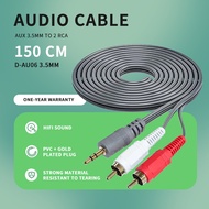 DAP D-AU06 Audio Cable Aux Jack 3.5mm to 2 RCA Length 150cm Computer Mobile Phone Audio Connection C