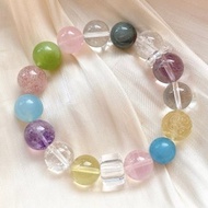 天然 白水晶 白阿賽 草莓晶 藍兔毛髮晶 紫水晶 粉晶 岫玉 黃水晶