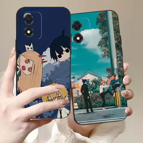 Cartoon Anime Denji For OPPO Realme GT 7 7T 6 6T 15 15T 14 14T 13 12 C75 C75x C73 V70S Pro Plus Phon