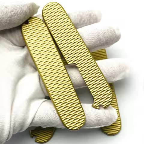 91mm Swiss Knife Brass Handle Patch , Modified Titanium Alloy TC4 Handle Patch for 91mm Swiss Knife 